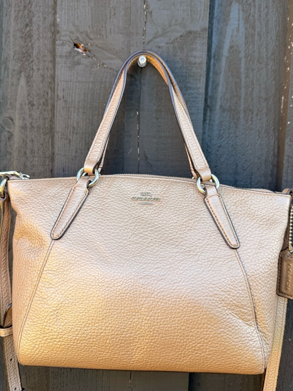 Coach Mini Kelsey Satchel in Metallic Gold